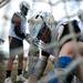 Skyline lacrosse players retrieve balls from the back of the net during practice on Monday, April 8. Daniel Brenner I AnnArbor.com